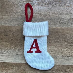 Wondershop Cream Knit Holiday Stocking with Initial A